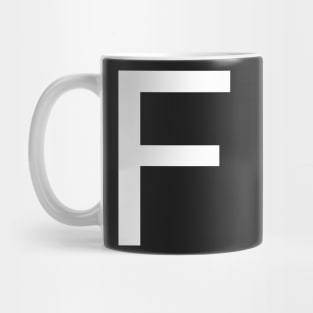 Helvetica F in white Mug